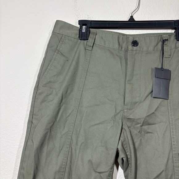 Club Monaco Womens 31 Utility Pants Olive Green Cotton Blend Straight Leg - Picture 3 of 8